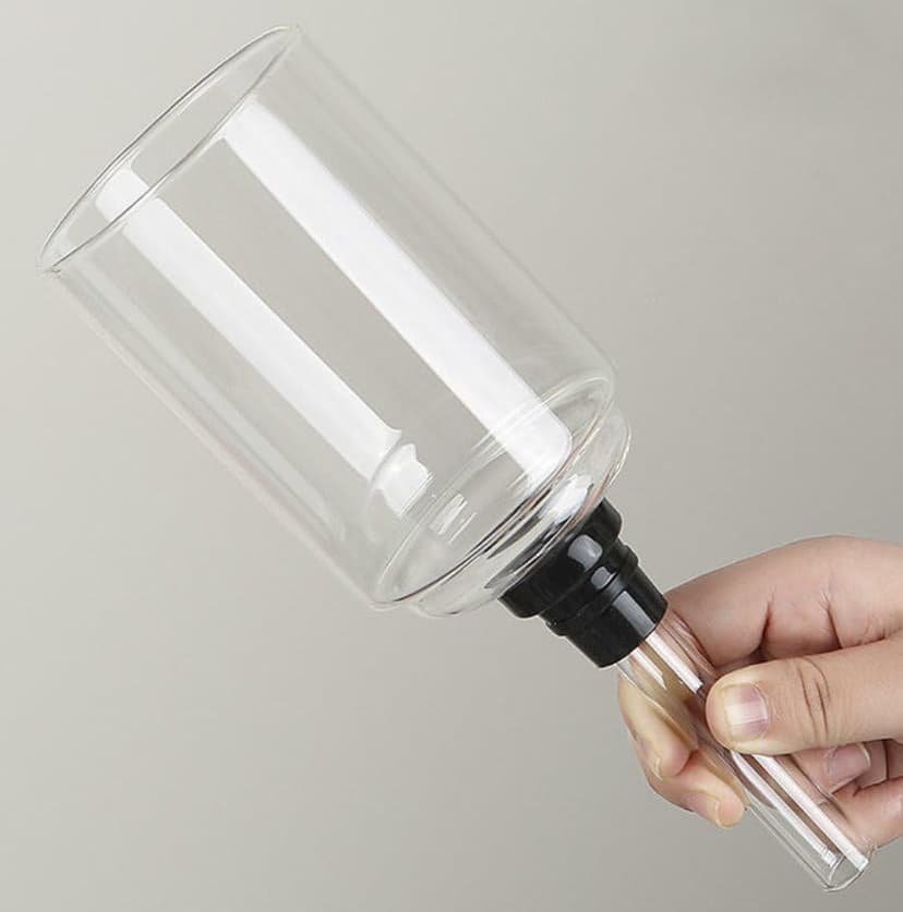 Generic 5-Cup Siphon Coffee Maker, BS Glass Syphon Coffee Pot, Vacuum Coffee Maker, Retro Vintage Siphon Coffee Brewer 600ml Capacity with Stainless Steel Bracket Base, Clear, HWN853