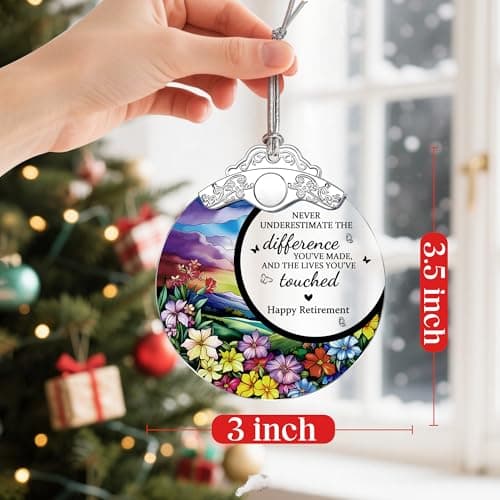 Retirement Gifts - Retirement Gift for Women, Men - Retired Ornament - Retired Gifts for Coworker, Boss, Employee, Teacher, Nurse, Friends, Women, Men - Stained Glass Christmas Ornament - Design A