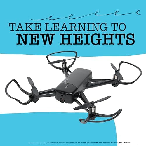 Pitsco Education Echo Drone | Programmable Educational Quadcopter with 720p Camera | Indoor STEM Drone for Coding & Flight Learning | Beginner Classroom Drone for Grades 6–8