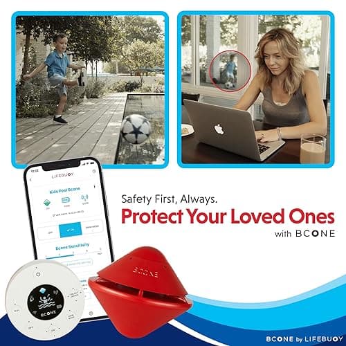 BCONE® Pool Alarm by Lifebuoy® | ASTM F2208 Certified | Floating Safety Device with App Alerts + Alexa Voice Control | 2.4GHz Wi-Fi | for Inground & Above-Ground Pools