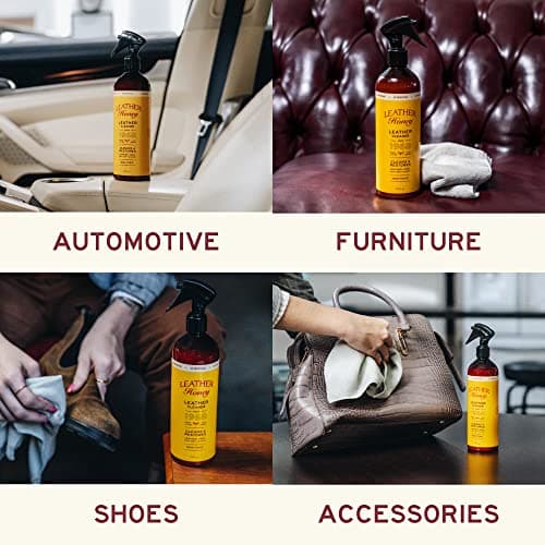 Leather Honey Leather Cleaner Spray: UV Protectant, Non-Toxic & Made in the USA Since 1968. Cleans & Protects Leather, Faux & Vinyl - Couches, Car Seats, Purses, Shoes, Bags & Tack. Safe for Any Color