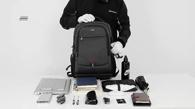 DUSLANG 17 Inch Laptop Backpack for Travel Water Resistant College Backpack for Men/Women Laptop Bag with USB Charging Port,Black