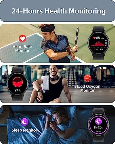 Parsonver Smart Watch for Men Women(Answer/Make Calls), HD Screen Fitness Tracker IP68 Waterproof 100+ Sport Modes, Heart Rate Sleep Monitor, Pedometer, Smartwatch for Android Phones/iPhone Compatible