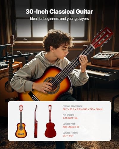 VEVOR Acoustic Guitar, Classical Guitar Starter Kit for Beginners, with Nylon Strings, Basswood Guitar, for Kids Adults Girls Boys Students