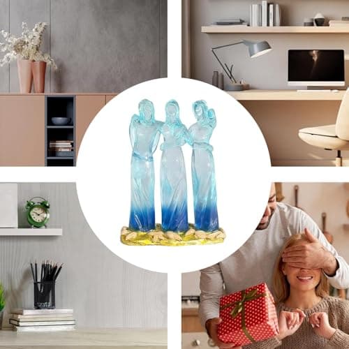 VIECDJSK Sisters Friendship Figurine, Sea Glass Style Resin Sisters Sculpture, Celebrates Friendships Memorial Gift for Women, Unique Birthday Present for Christmas Graduation Home Decor (Three Sisters)