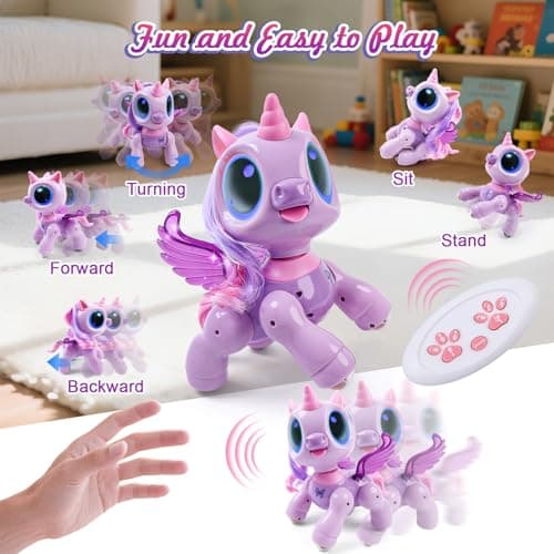 BIRANCO. Unicorn Robot Toys for Girls Age 3-5, Remote Control Electronic Pet, Gesture Sensing, STEM Play, Surprise Interactive Toy for Toddler Gifts and Kids Age 4 5 6+ Years Old B0F1SVTK89
