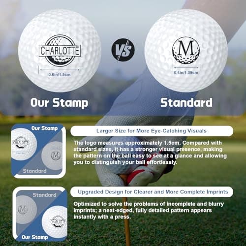 Golf Ball Stamp Personalized, Custom Golf Ball Marker with Monogram Name Design, Waterproof Ink Customized Golf Ball Stamper, Golf Accessories Gifts for Golfers Men Dad Husband