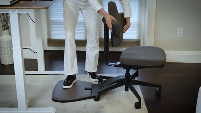 Newtral Standing Mate Chair, 5-in-1 Ergonomic Office Chair for Standing Desk, Sit Stand Lean Perch Saddle Stool with Flip Backrest & Dynamic Posture Support, Height Adjustable Active Chair