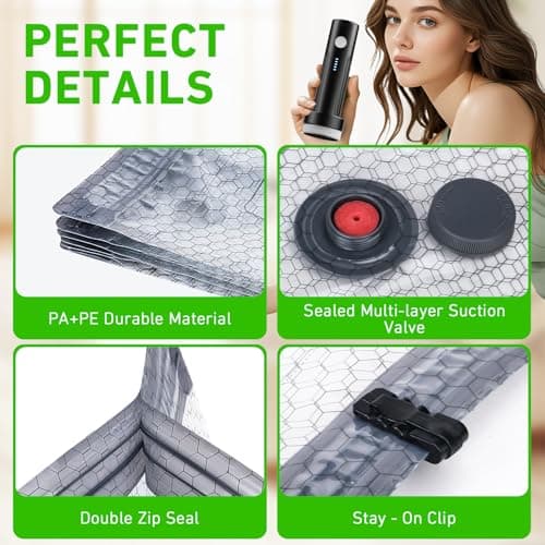 Vacuum Seal Bags for Clothing with Wireless Electric Pump - Travel & Home Use, 15 Pack Ideal Space Saver Vacuum Storage Bags, Travel Vacuum Bags for Luggage