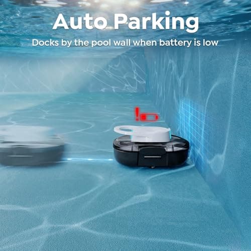 S1 PRO Cordless Pool Vacuum – Powerful Robotic Cleaner for Above-Ground Pools up to 1076 Sq.ft, 120-Min Runtime, 2.5H Fast Charging, Smart Auto-Parking Design