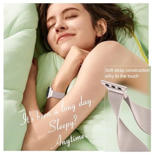 BELONGME 3 Pack Mesh Loop Compatible with Apple Watch Bands for Women Men 40mm 41mm 38mm 42mm 44mm 45mm 49mm 46mm Series 11 10 9 8 7 6 5 4 Ultra3 SE3 2, Stainless Steel Metal Magnetic Strap for iWatch