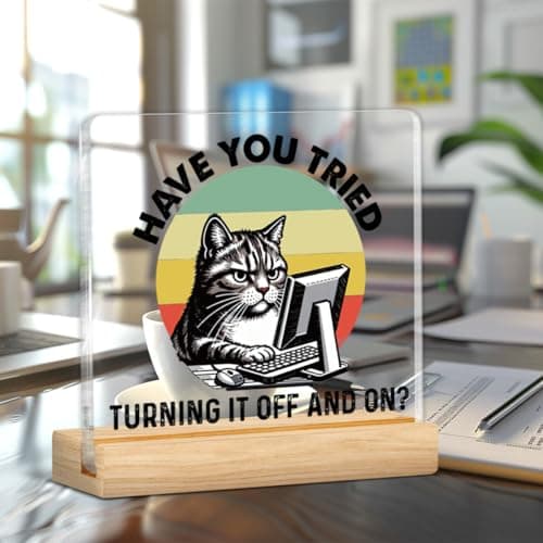 Funny Tech Guys Office Decor, Humorous Gifts for IT Team Technical Tech Guys Engineers Programmer, Technician Gifts Engineer Gift Acrylic Plaque Sign Office Desk Decor B0FRS4VC62