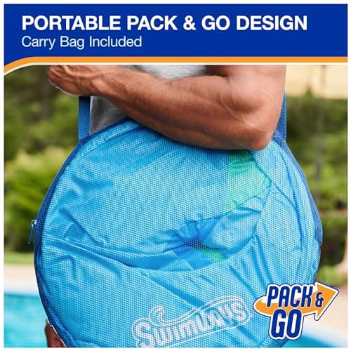 SwimWays Spring Float Premium Recliner Pool Lounger, Inflatable Pool Floats Adult with Fast Inflation for Ages 15 & Up, Sky Blue