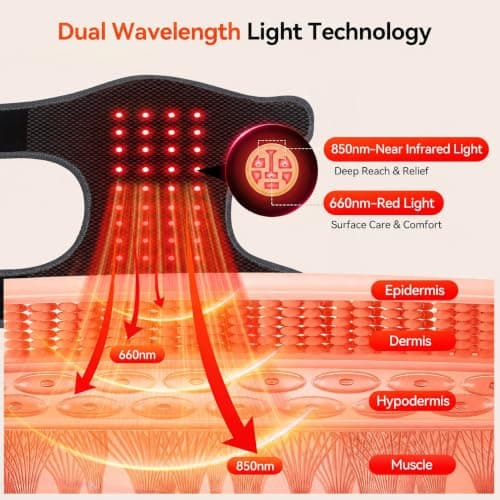 Red Light Therapy Knee Massager 660nm & 850nm, Heated Vibration Knee Brace Cordless Rechargeable 5000mAh, Timer & Pulse Modes for Knee Elbow Shoulder Joint Comfort Support Device B0GS5MWP52