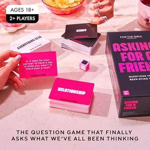 Asking for A Friend by Relatable, Great Card Games for Game Night, Bachelorette Party Favors for Social Gatherings, and Friendly Icebreakers, Includes 300 Cards and 1 Die