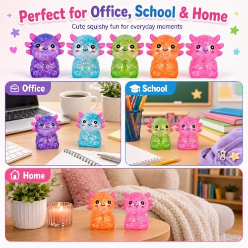 Non-toxic soft TPR, slow rebound, satisfying squeeze, sensory stress relief toy for kids & adults Axolotl Squishy Stress Ball, Soft TPR Fidget Toy for Kids Adults B0GGY5PZZX