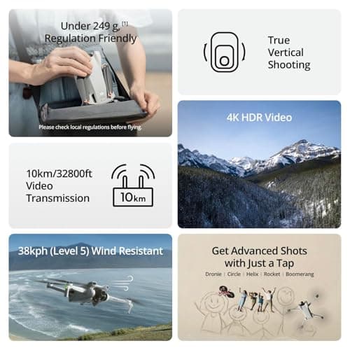 DJI Mini 3 Fly More Combo (DJI RC), Drones with Camera for Adults 4K, 3 Batteries for 114-min Flight Time, Vertical Shooting, 32800ft (10km) Video Transmission, Lightweight Mini Drone for Beginners