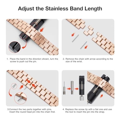 Thin Bands Compatible with Apple Watch 40mm 38mm 41mm 42mm (Series 10 11), Stainless Steel Metal Replacement Adjustable Wristband Strap for iWatch Ultra3/2/1 SE1/2/3 Series 9/8/7/6/5/4/3/2/1 Women