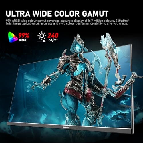 Gawfolk 24.5 Inch PC 200Hz Gaming Monitor, FHD 1080p screen, Built-in speakers,1ms without Bezel, freesync, 99% sRGB, 178 ° Angle View, HDMI、DisplayPort, Compatible with wall mounting 75*75MM - Black
