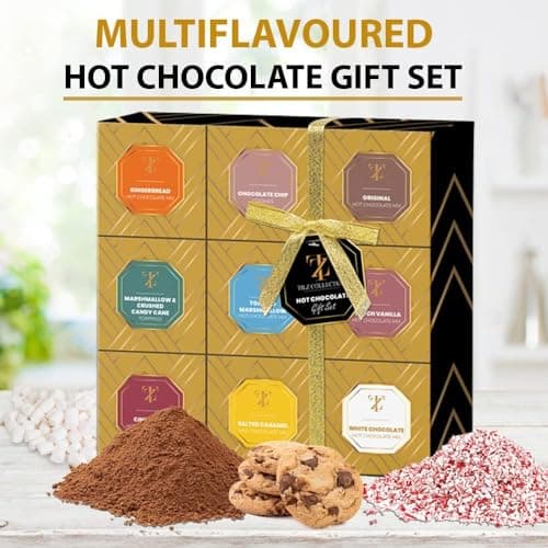 Hot Chocolate Cocoa Gift Set Mini Drinking Chocolate Different Flavors Selection Including Roasted Marshmallow Hazelnuts Gingerbread Luxury Christmas Gifts