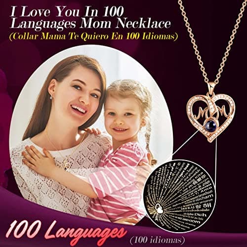 ADDWel Meaningful Gifts for Mom from Daughter Son, Preserved Purple Rose Gift Box with MOM Necklace, I Love You Necklace in 100 Languages, Mother’s Day Birthday Gifts for Mom B0BZ7SWYTH