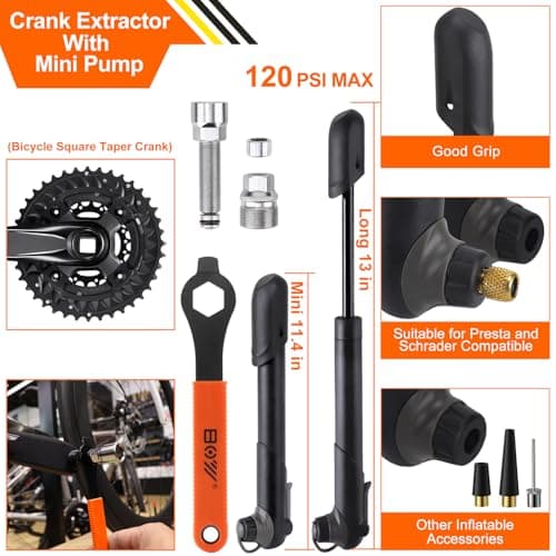 Bicycle Repair Bag With Tire Pump, Portable Tool Kit for Camping Travel - Bike Glueless Patches, Maintenance Essentials All in One Safety Kit B079K5N7KF