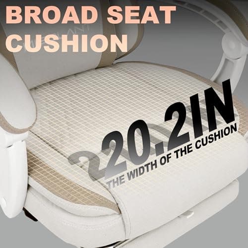 Misolant Gaming Chair, Fabric Gamer Chair with footrest for Adults, High Back Ergonomic Computer Game Chair with Adjustable Headrest and Massage Lumbar Support, 90-155° Recline Free, Beige
