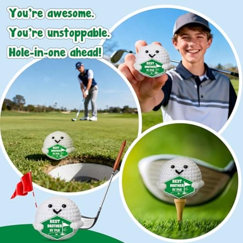 Funny Crochet Golf Ball Gifts for Big Little Bro from Sister Brother Stocking Stuffers Fathers Day, Best Brother by Par Gifts for Brother Christmas from Sister - Birthday Brother Gifts B0GRTVK4D3