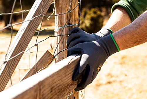 G & F Products 12 PAIRS Mens Working Gloves with Micro Foam Coating - Garden Gloves Texture Grip - men’s Work Glove For general purpose, construction, yardwork, Large (1519L-12),Grey/Black