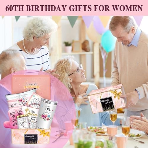 60th Birthday Gifts for Women,Happy 60th Birthday Gifts for Her Friends Mom Wife Sister Coworker,Tumblers Gifts Set for 60 Year Old Women,Funny 60 Birthday Gifts Ideas