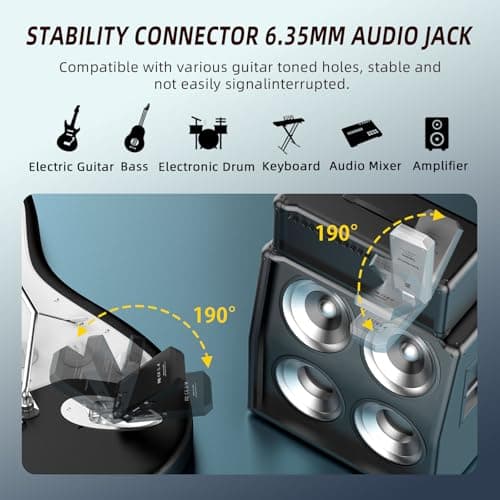 5.8Hz Guitar Wireless System Anti-Interference Instrument 4Channels Wireless Transmitter Receiver Digital Audio Cordless System Bass For Electric Guitars Bass