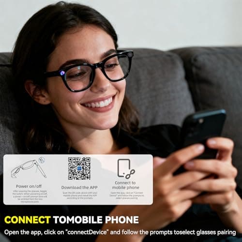 2026 AI Smart Glasses with Camera,8MP HD Video Recording Camera Glasses,Voice Control,Object Recognition,Real-Time Translation,Smart Sunglasses with Bluetooth Call,for Travel, Conferences & Vlogging