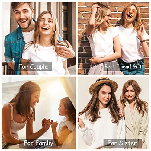 HOHOTANG Best Friend Bracelets for 3, Friendship Bff Matching Heart Bracelet for Women, Trio Bracelets Adjustable Birthday Jewelry Gifts for Best Friends