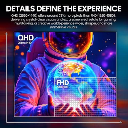 CRUA 27'' Curved Gaming Monitor 260Hz/240Hz, QHD 1440P 1800R VA Panel Computer Monitor with Built-in Speakers, Support AMD FreeSync, 120% sRGB, Blue Light Filter, HDMI2.0 & DP1.4, Wall Mountable-Black