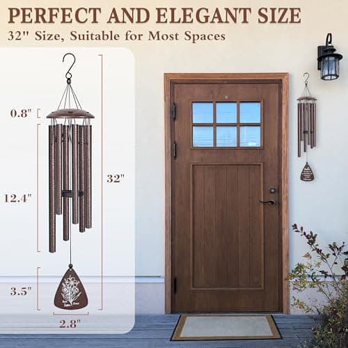 Best sister ever gift for women birthday christmas mother's day, sisters in law gift, sister gifts from brother, home decor Sister Gifts, 32" Bronze Wind Chimes, Sister's Birthday Gifts from Sisters B0FLDC4X15