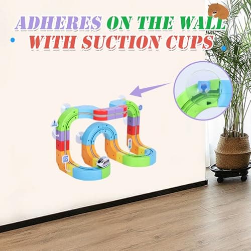 Electric Train Set, Magic Track Toy for Kids Aged 4 5 6 7 8 9, 3D Cube Track, DIY STEM Learning Toys with Infinity Train, Anti-Gravity Race Track (Advanced Edition (1 Vehicle + 34 Cubes))