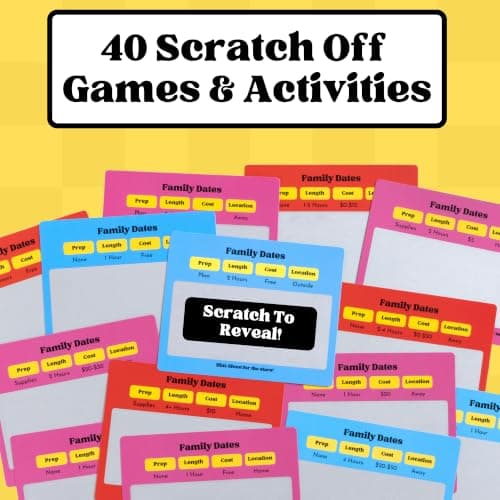 Family Dates 40 Scratch Off Cards – Fun Activities & Date Night Ideas for Kids and Parents – Adventure Card Game for Families – Unique Gift for Family Nights, Holidays, or Birthdays