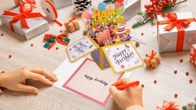 Funny Happy Birthday Pop Up Card, Sweet 3D Birthday Gift Box for Adults and Kids with Envelopes, Unique Handmade Foldable Celebration Cards for Daughter, Son, Mom, Dad, Friend