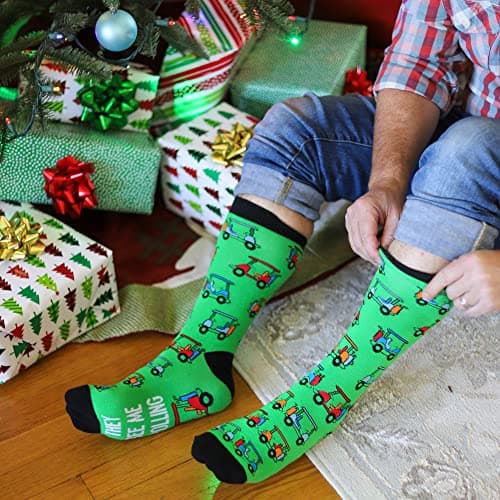 Lavley Funny Golf Socks - Fun gift for golfers - Unisex one size fits most - Great for birthdays or stocking stuffers
