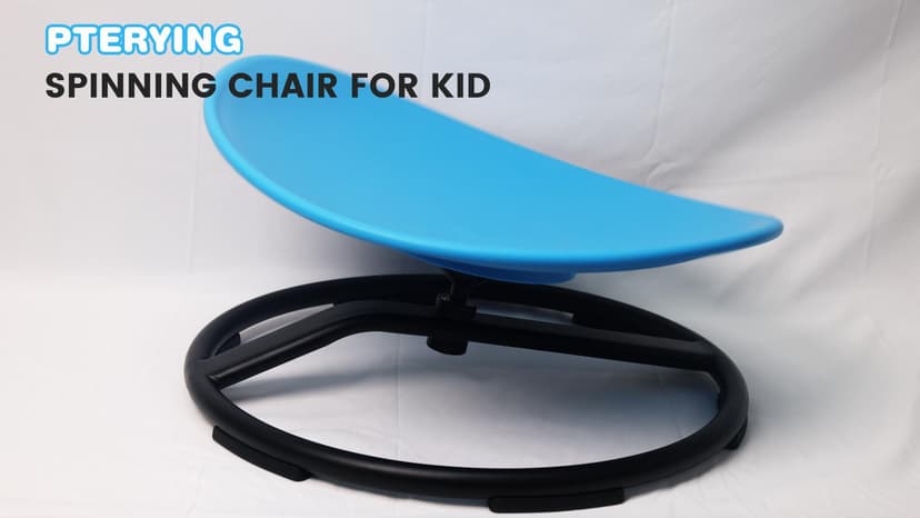 21" L × 19" W Large Size Spinning Chair for Autistic Kids, Toddler Sensory Spinning Chair, Sensory Toys Gifts for Kids with Autism & ADHD, Sit and Spin Training Body Coordination, Azure Rounded Shape