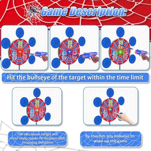 Shooting Games Toys for Nerf Gun Party, Shooting Targets with 2 Toy Guns 40 Foam Darts Kids Outdoor Indoor Toys for Birthday Easter Xmas Gifts for 4 5 6 7 8 9 10+ Year Old Boys Kids
