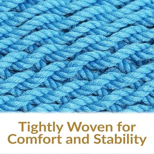 Sunnydaze Outdoor Hammock Chair Swing for Reading - Hanging Hammock Swing for Indoor or Patio - 300lb Capacity - Caribbean XL - Sky Blue