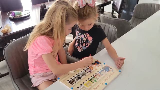 Magnetic Color and Number Maze Board Wooden Montessori Fine Motor Skills Toys for 3 4 Year Old Preschool Learning Activities Classroom Must Haves Sorting Travel Toys for Toddlers Boys Girls