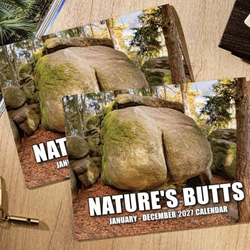 Gag Gifts - White Elephant Gag Gifts Calendar 2027, Nature Butts Calendar 2027 from January to December, 11'' x 8.5'', Gag Gift for White Elephant B0D9GBGSMZ