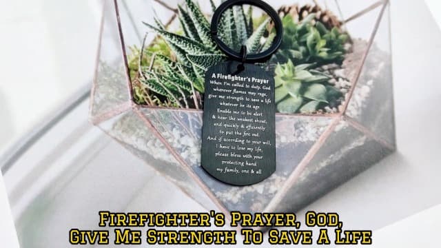 ENGZHI Firefighter Gifts for Men Fire Man Prayer Keychain- God Give Me Strength To Save A Life - Fire Fighter Gift Men