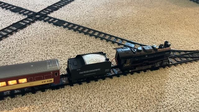 Hot Bee Train Set for Boys, Alloy Remote Control Train Sets with Steam Locomotive, Light Up Cars and Tracks, Electric Trains Set Toys for Toddler Kids, Christmas Toys Gifts for 3 4 5 6 7 8+ Year Old