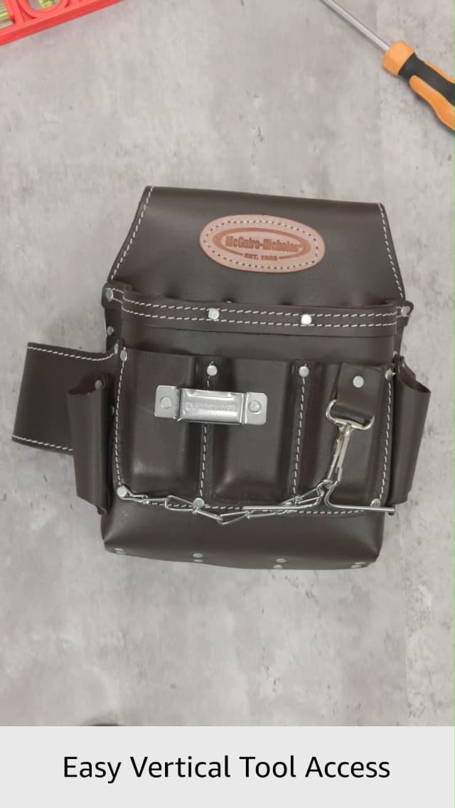 McGuire-Nicholas 526-CC Brown Professional Electrician'S Pouch, oil tanned leather