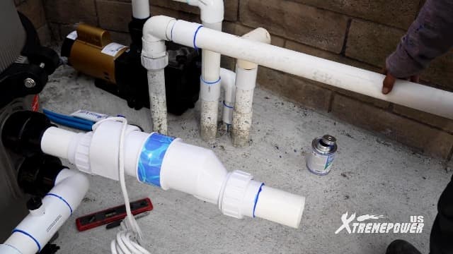 XtremepowerUS Saltwater Pool Chlorine Generator Salt Water Up to 40,000 Gallons Pools Chlorinator Flow Switch 40K Salt Chlorine w/Cleaning Stand