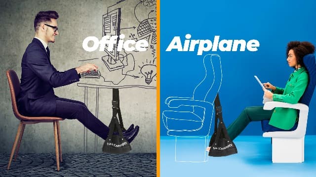BASIC CONCEPTS Airplane Foot Hammock for Plane Travel Essentials - Airplane Travel Essentials, Long Flight Foot Rest - Plane Gadgets B07SK6ZFLM