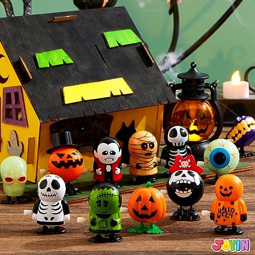 JOYIN 12 PCS Halloween Wind Up Toys for Kids Gifts, Wind Up Toys Bulk for Halloween Party Favors Goodie Bag Fillers, Student School Classroom Favors, Carnival Game Prizes